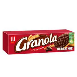 LU, GRANOLA Biscuits sablés nappés au chocolat noir 195g