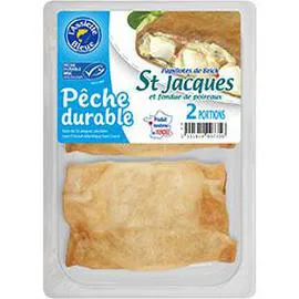Les papillotes de brick Saint Jacques et fondue de poireaux (200g)