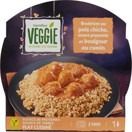 Plat cuisiné boulettes pois chiche boulgour (300g)