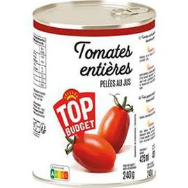 TOP BUDGET Tomates entières pelées au jus 240g