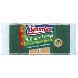 SPONTEX Eponge à récurer longue durée x3