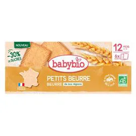 Biscuits bébé dès 12 mois petits beurre réduit en sucres bio (x6)