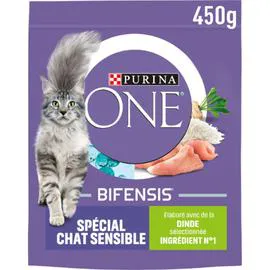 PURINA, ONE Croquettes pour chat chat sensible, dinde 450g