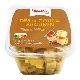 PÂTURAGES Salade & Apéro - Dés de gouda au cumin 150g