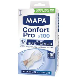 Gants latex taille L 8-8 1/2 (x100)