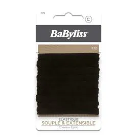 Elastique Cheveux Souple et Extensible Noir (x12)
