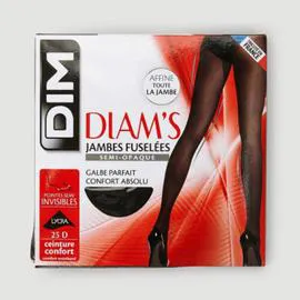 Collant Jambes Fuselées, Noir, 25D, Diam'S (l'unité)