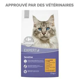 Croquettes pour chat Adulte sensible à la dinde avec du riz (1,5kg)