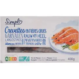 Crevettes entières crues 16/24 SIMPL (400g)