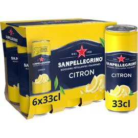SAN PELLEGRINO Eau gazeuse aromatisée citron 6x33cl