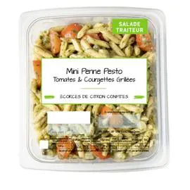 Plat cuisiné mini penne pesto tomates et courgettes grilées (800g)
