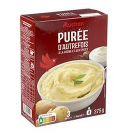 AUCHAN Purée saveurs d'autrefois à la crème et aux épices 3x125g