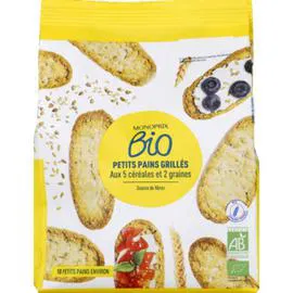 MONOPRIX BIO Petits pains grillés 5 céréales et 2 graines bio 225g