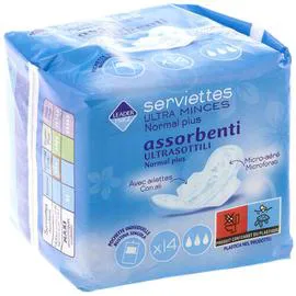 LEADER PRICE Serviettes Ultra Minces Normal Plus x14 x14