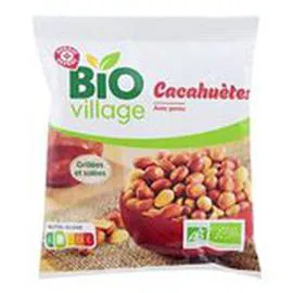 MARQUE REPÈRE, BIO VILLAGE Cachuètes grillées Salées 100g