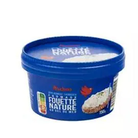 AUCHAN Fromage fouetté nature au sel de mer 150g