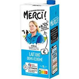 LES ELEVEURS VOUS DISENT MERCI Lait UHT demi-écrémé 1l