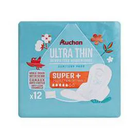 Serviettes hygiéniques avec ailettes super+ (x12)