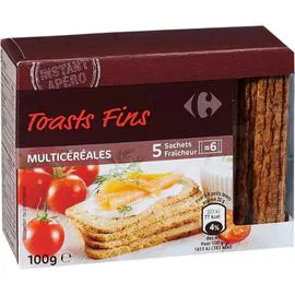 Toasts fins multicéréales (100g)