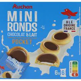 Mini ronds tartelettes chocolat et lait, sachets fraîcheur (225g)