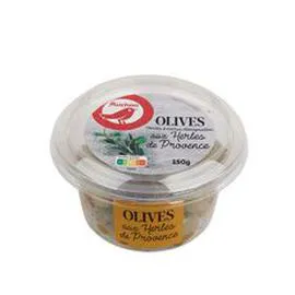Olivers vertes et noires dénoyautées aux herbes de Provence (150g)