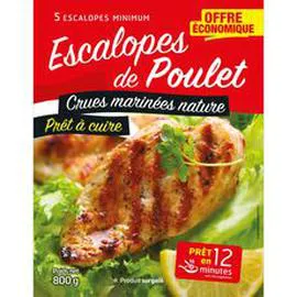  Escalopes de poulet marinées 800g