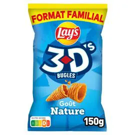 LAY'S, 3D's Biscuits apéritifs saveur nature format familial 150g