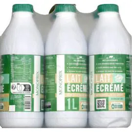 MONOPRIX Lait UHT écrémé 6x1l