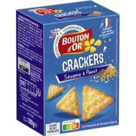 BOUTON D'OR Crackers au sésame & pavot 100g