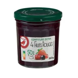 AUCHAN Confiture extra 4 fruits rouges 360g