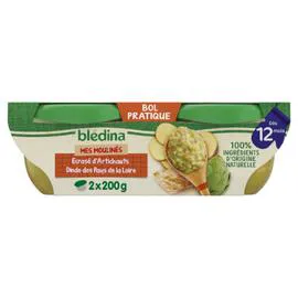 BLÉDINA Petit pot dès 12 mois écrasé pommes de terre artichauts dinde 2x200g
