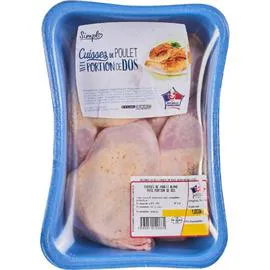 Cuisses de poulet blanc avec portion de dos (1kg)