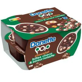 Crème dessert chocolat avec billes choco saveur noisette (4x118g)