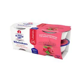Fromage blanc sur lit de framboises (4x125g)