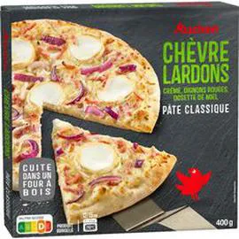 Pizza chèvre et lardons cuite au feu de bois (400g)