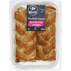 CARREFOUR LE MARCHÉ Feuilletés tressés emmental jambon 2x120g