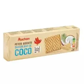 AUCHAN Petits biscuits saveur noix de coco 150g
