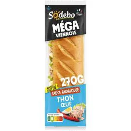 Sandwich baguette méga viennois thon oeuf et sauce andalouse (270g)