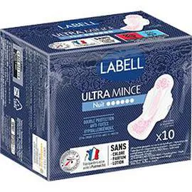 Serviettes hygiéniques Ultra Mince Nuit avec ailettes (x10)