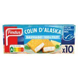 FINDUS Tranches panées MSC Colin d'Alaska - x10 510g