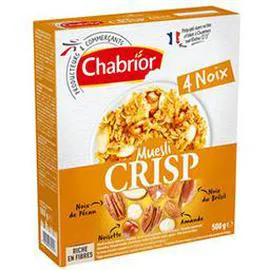 CHABRIOR Céréales Muesli Crisp 4 noix 500g