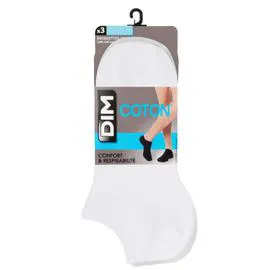 Socquettes homme blanc T43/46 (x3)