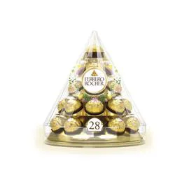Fines gaufrettes de chocolat au lait et noisettes en pyramide (350g)