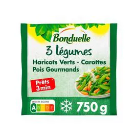 Légumes précuits haricot vert/carotte/pois (750g)