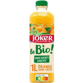 JOKER Nectar orange sans pulpe sans sucres ajoutés Bio 1l