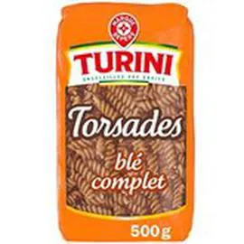MARQUE REPÈRE, TURINI Pâtes torsettes Blé complet 500g
