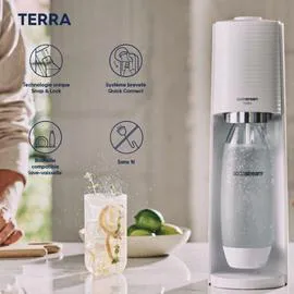 Machine à eau pétillante TERRA + 1 bouteille 1L blanche (l'unité)