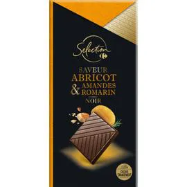 Chocolat noir abricot, amandes & romarin (100g)
