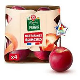 Nectarines blanches Filière Barquette x4 (x4)