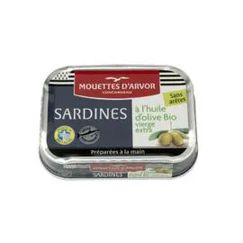 Sardines sauvages entières sans arêtes à l'huile d'olive vierge extra Bio (115g)
